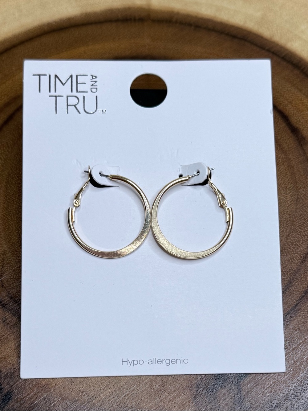 Time and Tru Shiny Gold Hoop Earrings